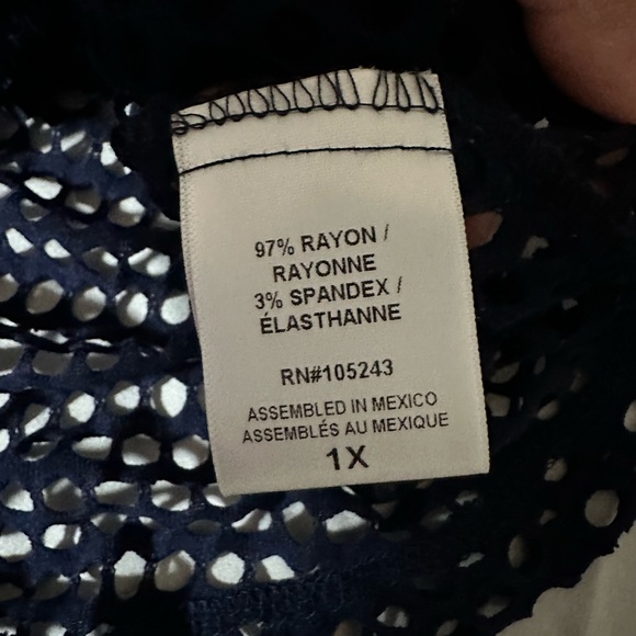 Bobeau Midnight Blue Eyelet Knit Top - Picture 9 of 12